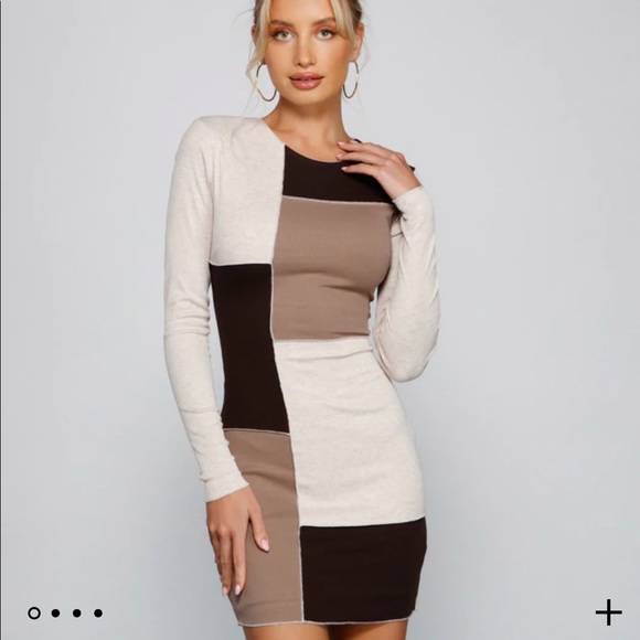 Windsor Keeping Up With Knit Colorblock Mini Dress - Picture 2 of 4